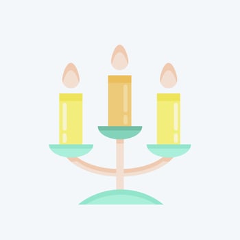 Icon Candelabra. related to Decoration symbol. flat style. simple design editable. simple illustration vector