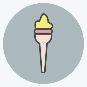 Icon Torch. related to Decoration symbol. color mate style. simple design editable. simple illustration vector