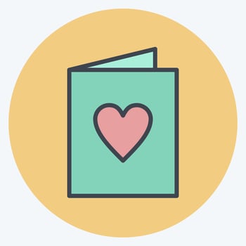 Icon Wedding Invitation. related to Decoration symbol. color mate style. simple design editable. simple illustration vector