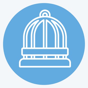 Icon Bird Cage. related to Decoration symbol. blue eyes style. simple design editable. simple illustration vector