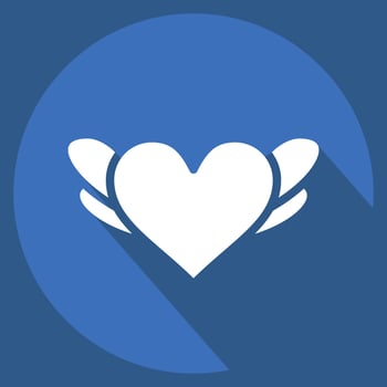 Icon Heart. related to Decoration symbol. long shadow style. simple design editable. simple illustration vector