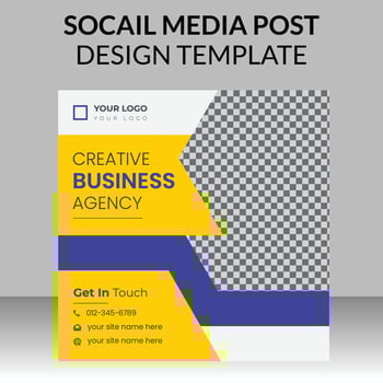 corporate social media post design and digital marketing agency with gold geometric shapes and creative professional attractive minimal abstract template vector