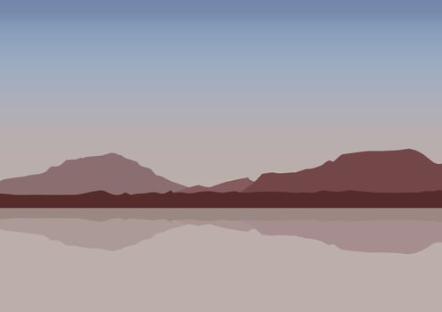 beautiful lake and mountains vector illustration design