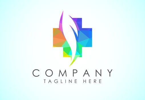 Health medical Logo template vector illustration design. Low poly medical Icon
