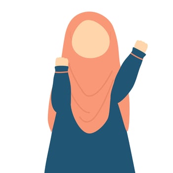 Cute muslim girl wearing hijab vector