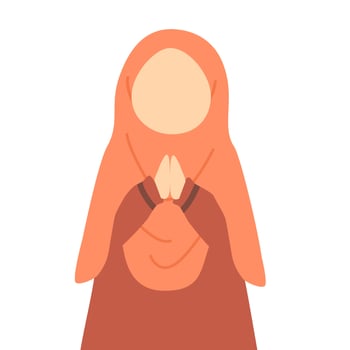 Cute muslim girl wearing hijab vector