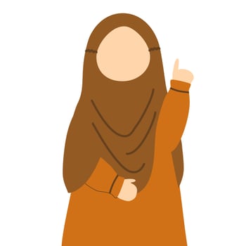 Cute muslim girl wearing hijab vector