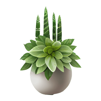 Beautiful plants in ceramic pots . png