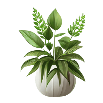 Beautiful plants in ceramic pots . png