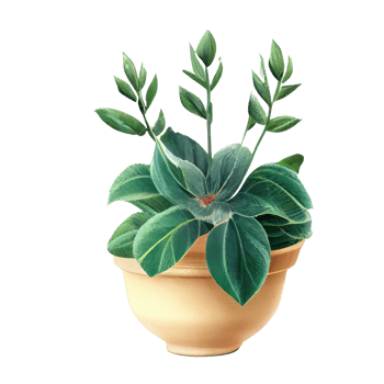 Beautiful plants in ceramic pots . png