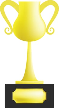 Gold trophy cup vector design. Suitable for competition related illustration.