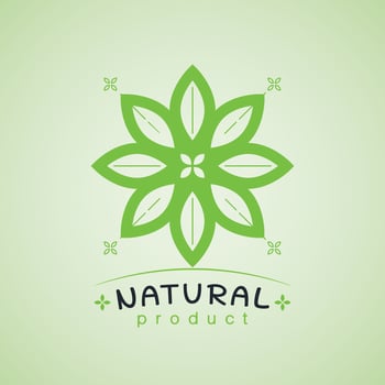 Natural product logo design template . Branch with green leaves vector