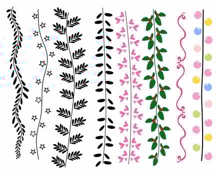 Set of Hand draw party garlands vector