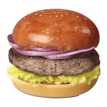 burger with meat, tomato, lettuce, cheese, and sauce . png