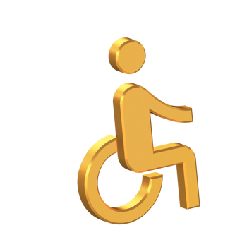 Disabled 3D Icon Isolated on Transparent Background, Gold Texture, 3D Rendering png