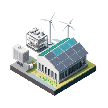 renewable energy with green energy as wind turbines and solar panels . png