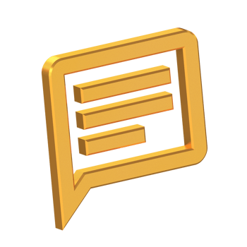 Chat 3D Icon Isolated on Transparent Background, Gold Texture, 3D Rendering png