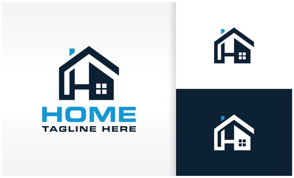 creative real estate logo design, home stay, apartment vector