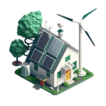renewable energy with green energy as wind turbines and solar panels . png