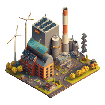 renewable energy with green energy as wind turbines and solar panels . png