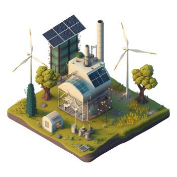 renewable energy with green energy as wind turbines and solar panels . png