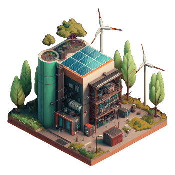 renewable energy with green energy as wind turbines and solar panels . png