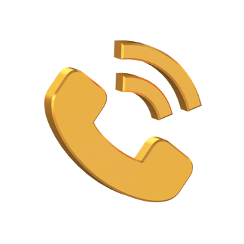 Call 3D Icon Isolated on Transparent Background, Phone Icon Gold Texture, 3D Rendering png