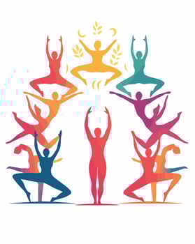 Yoga poses silhouette vector
