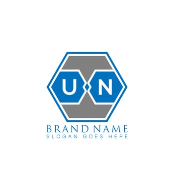 UN creative minimalist letter logo. UN Unique modern flat abstract vector letter logo design.