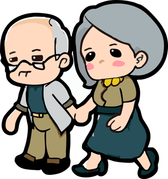 Old people couple are walking together png graphic clipart design