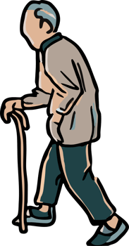 Old person is walking png graphic clipart design