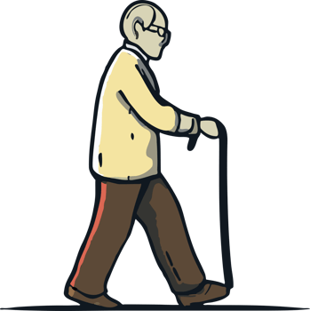Old person is walking png graphic clipart design