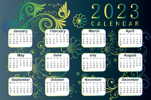 2023 Calendar - Calendar vector