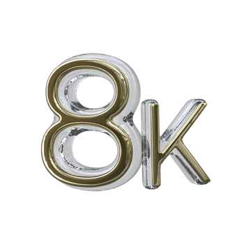 Number 8k 3D render transparent background png