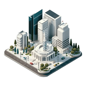 metropolis, many tall buildings, every building has a different height . png