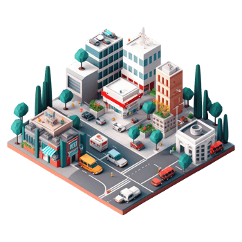 Isometric city design . png