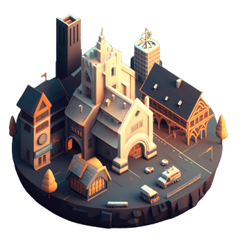 medieval city isometric png
