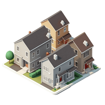 Townhouses 2 storey, simple architectural models . png