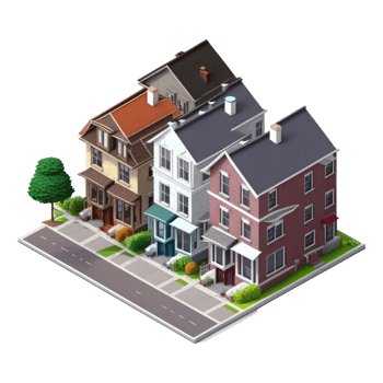 Townhouses 2 storey, simple architectural models . png