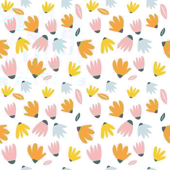 Hand draw flower heads seamless pattern background vector