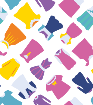 Seamless pattern with dresses for girls and women png