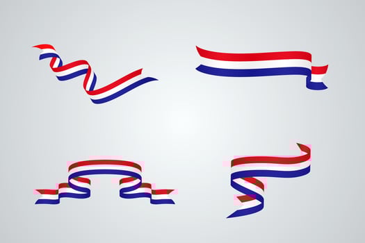 set of flag ribbon with palette colors of croatia for independence day celebration decoration vector