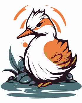 Small angry duck vector