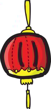 simple chinese lantern illustration vector