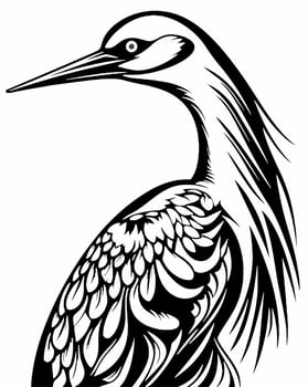 Long neck bird vector