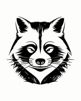 Rugged raccoon face vector