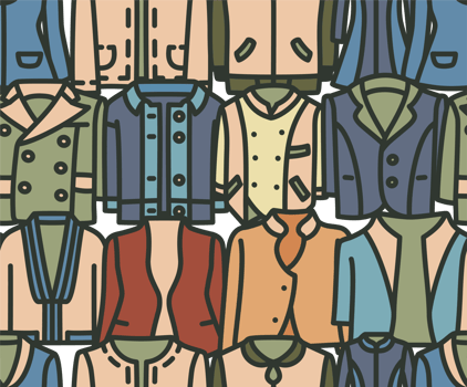 Seamless pattern with jacket png