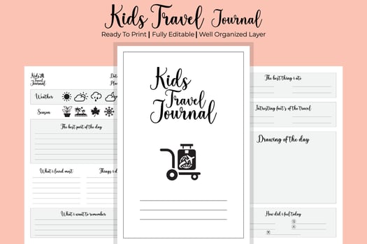 Kids Travel Journal vector