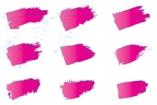 Colorful brush strokes, dirty brush effect, grungy brush stroke set vector