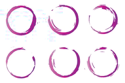 Colorful circle stroke set, round brush stroke, grunge circle strokes vector